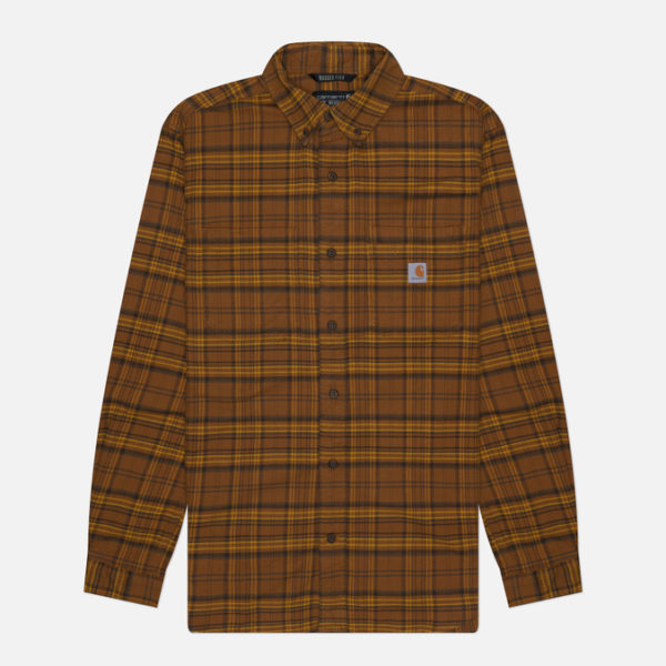 Мужская рубашка Carhartt Rugged Flex Relaxed Fit Midweight Flannel Plaid