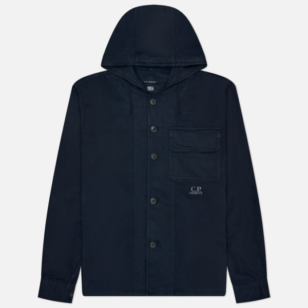 Мужская рубашка C.P. Company Armored Stretch Satin Hooded Buttoned Overshirt