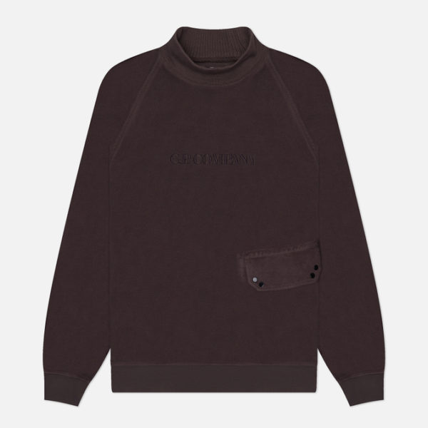 Мужская толстовка C.P. Company Reverse Brushed & Emerized Diagonal Fleece Mixed Funnel Neck