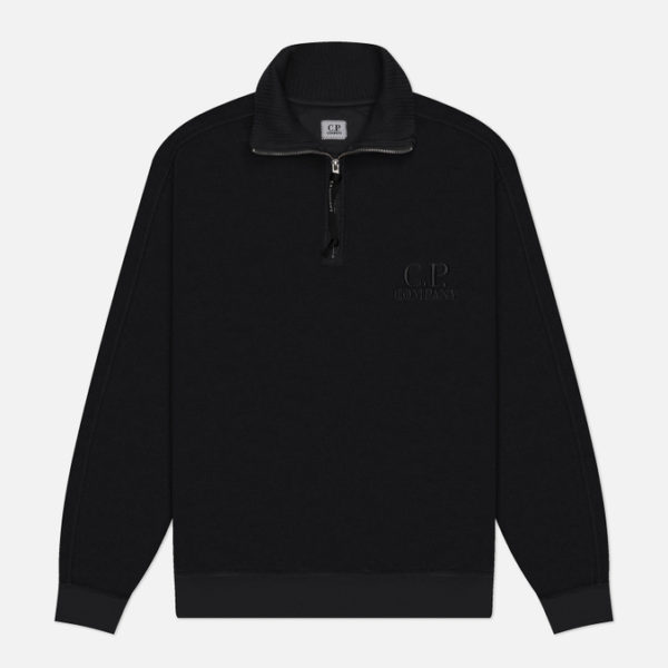 Мужская толстовка C.P. Company Reverse Brushed & Emerized Diagonal Fleece Mixed Half Zipped