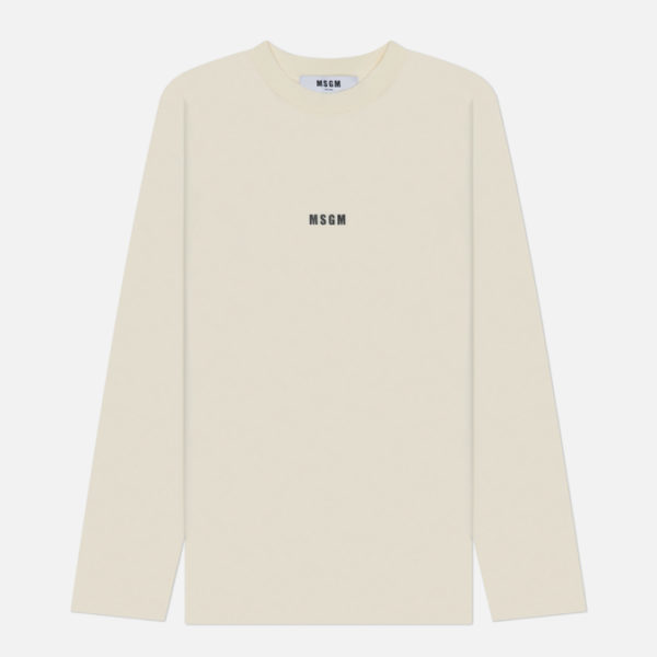Женский лонгслив MSGM Micrologo Basic Crew Neck
