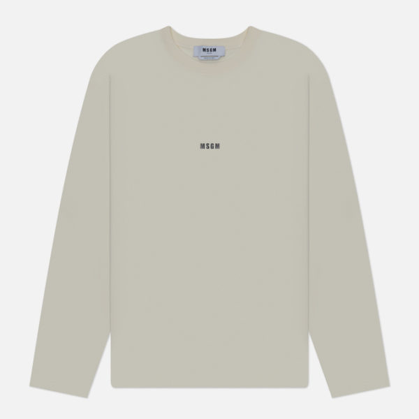 Мужской лонгслив MSGM Micrologo Basic Crew Neck