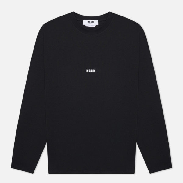 Мужской лонгслив MSGM Micrologo Basic Crew Neck