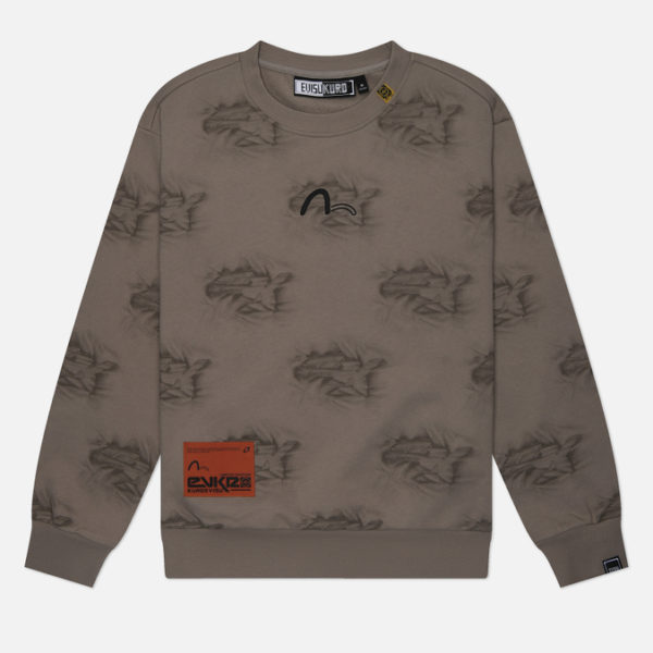 Мужская толстовка Evisu Evisukuro All Over Crinkle Logo