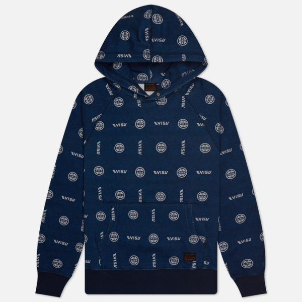 Мужская толстовка Evisu Evisu & Kamon AOP Digital Print Seagull Embroidered Hoodie