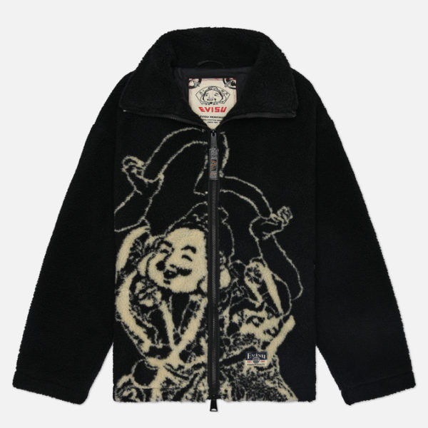 Мужская флисовая куртка Evisu Heritage God Head Jacquard Sherpa