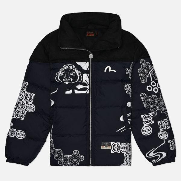 Мужской пуховик Evisu Heritage Logos Embroidery All Over Print Down