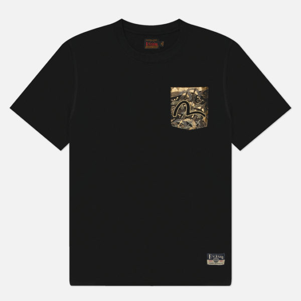 Мужская футболка Evisu Heritage Brocade Pocket Seagull Embroidery