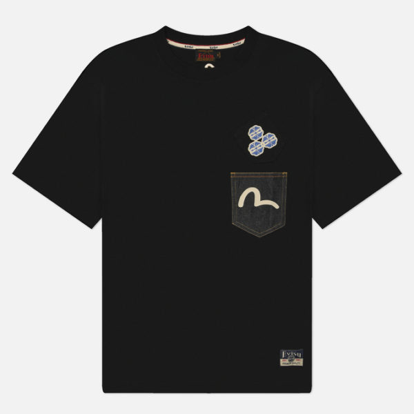 Мужская футболка Evisu Heritage Printed Seagull Denim Pocket