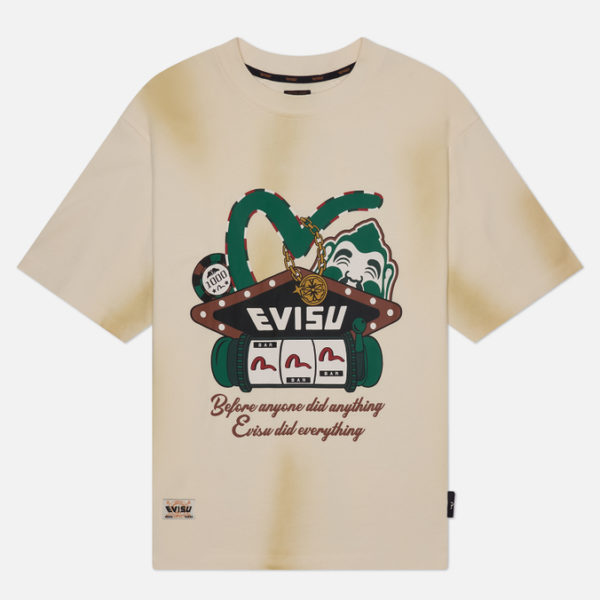 Мужская футболка Evisu Seagull Virtual Vacation Print Washed