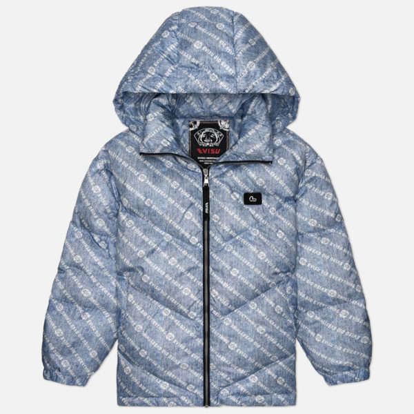 Женский пуховик Evisu Digital Denim All Over Printed Down