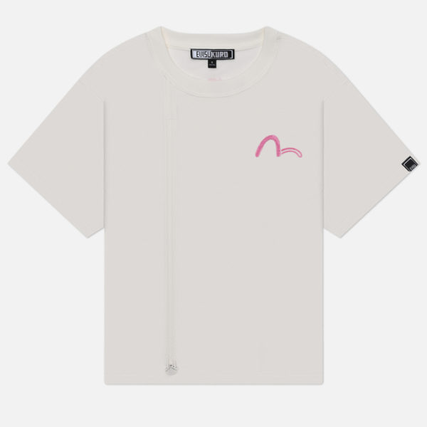 Женская футболка Evisu Evisukuro Brush Art Kamon Ruched