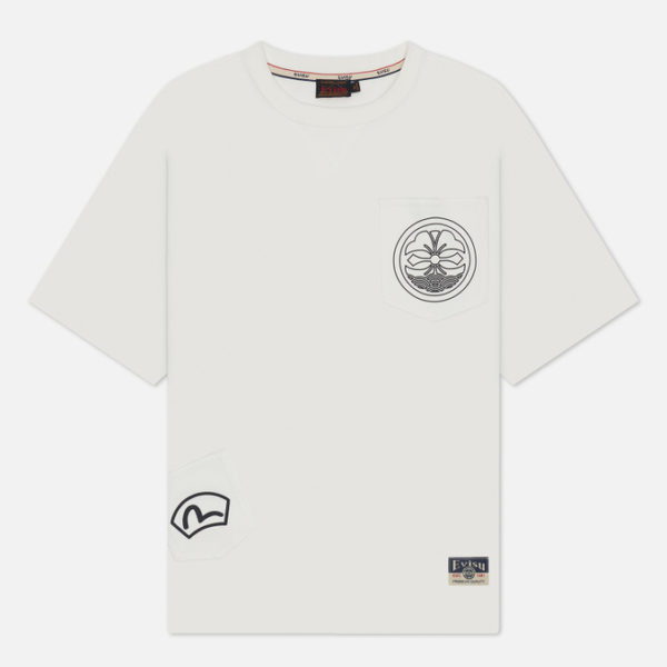 Мужская футболка Evisu Kamon Hand Brush Daicock Print Multi Pocket