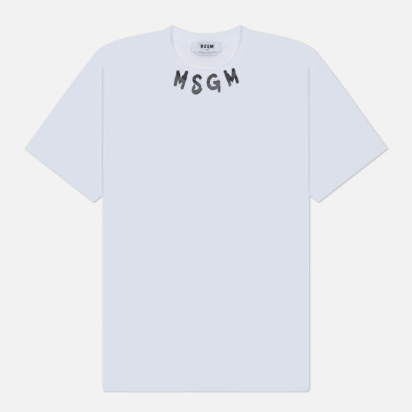 Мужская футболка MSGM Collar Brush Stroke Logo