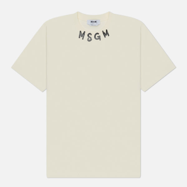 Мужская футболка MSGM Collar Brush Stroke Logo