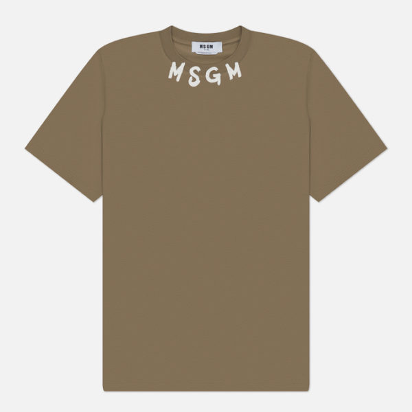 Мужская футболка MSGM Collar Brush Stroke Logo