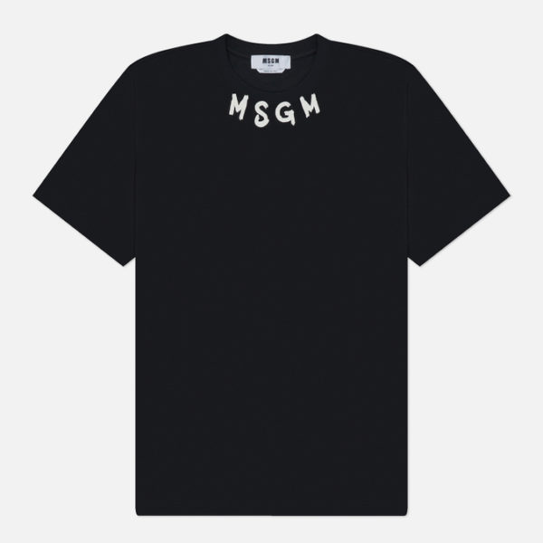 Мужская футболка MSGM Collar Brush Stroke Logo