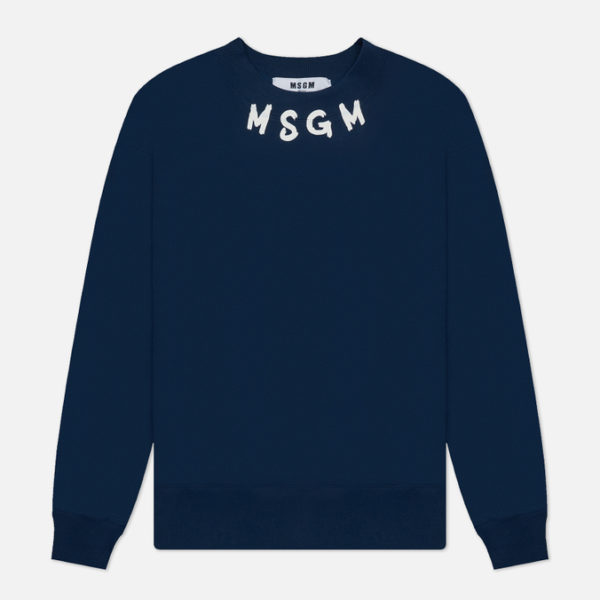 Мужская толстовка MSGM Collar Brush Stroke Logo Print