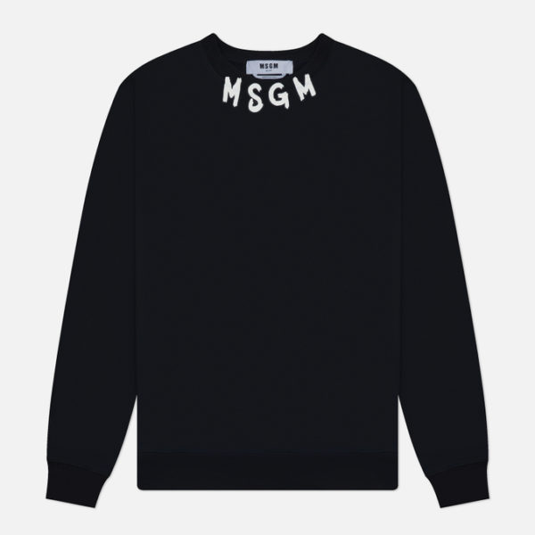Мужская толстовка MSGM Collar Brush Stroke Logo Print