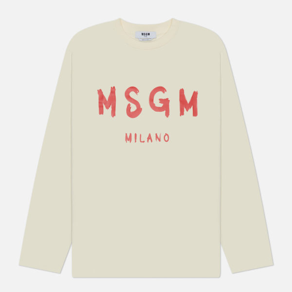 Мужской лонгслив MSGM Brush Sroke Logo Print