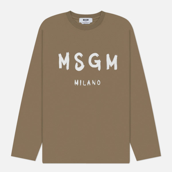 Мужской лонгслив MSGM Brush Sroke Logo Print
