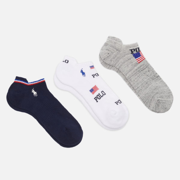 Комплект носков Polo Ralph Lauren All Over Polo USA Ped 3-Pack