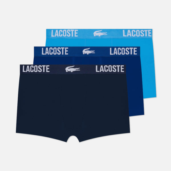 Комплект мужских трусов Lacoste 3-Pack Trunk Jacquard Waistband