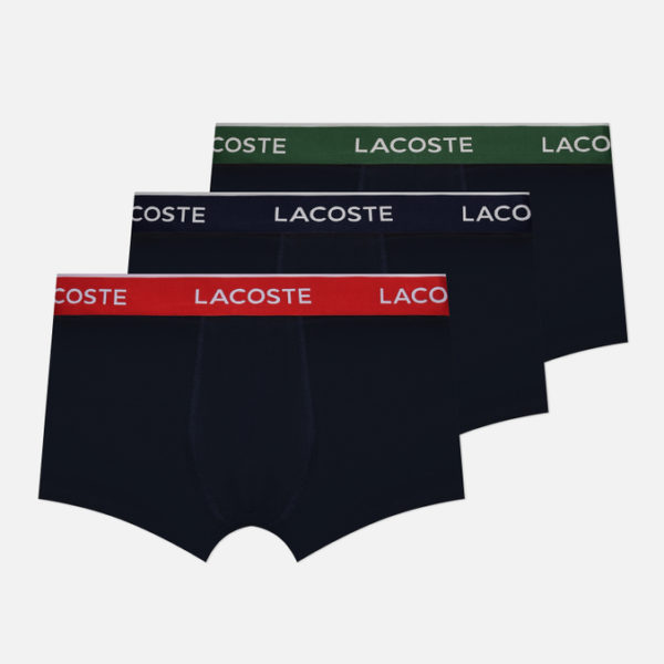 Комплект мужских трусов Lacoste 3-Pack Boxer Casual Contrast Waistband