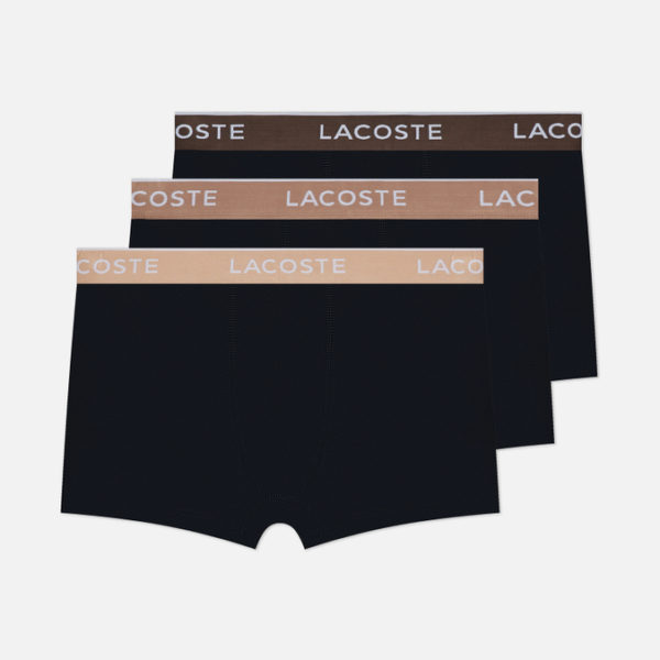 Комплект мужских трусов Lacoste 3-Pack Boxer Casual Contrast Waistband