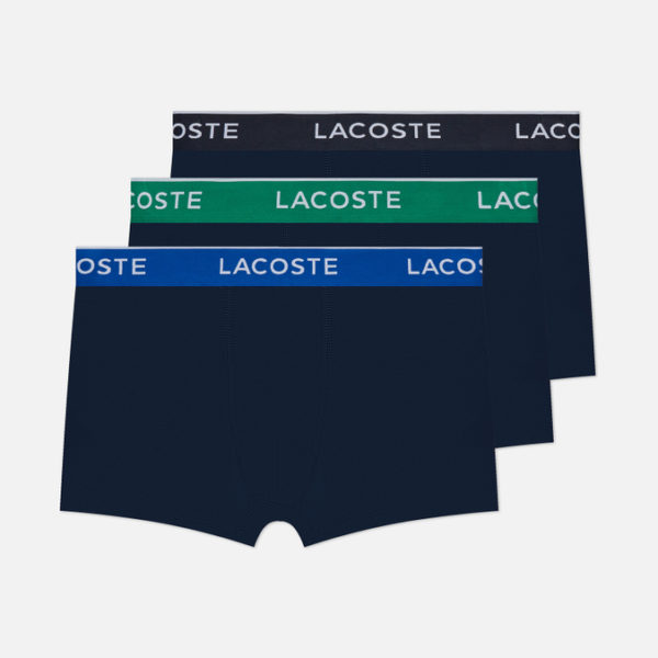 Комплект мужских трусов Lacoste 3-Pack Boxer Casual Contrast Waistband