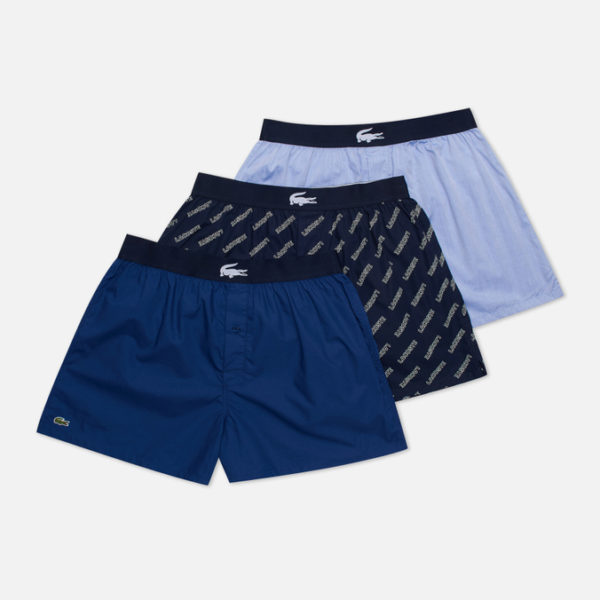 Комплект мужских трусов Lacoste 3-Pack Boxers Authentic Cotton Jacquard