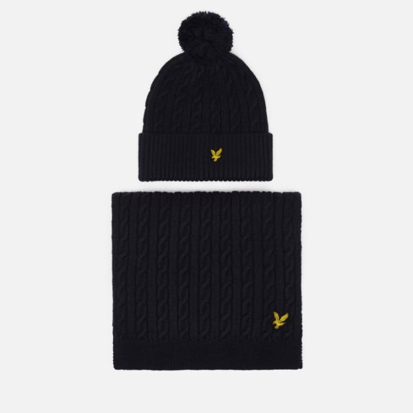 Подарочный набор Lyle & Scott Cable Bobble Scarf & Beanie