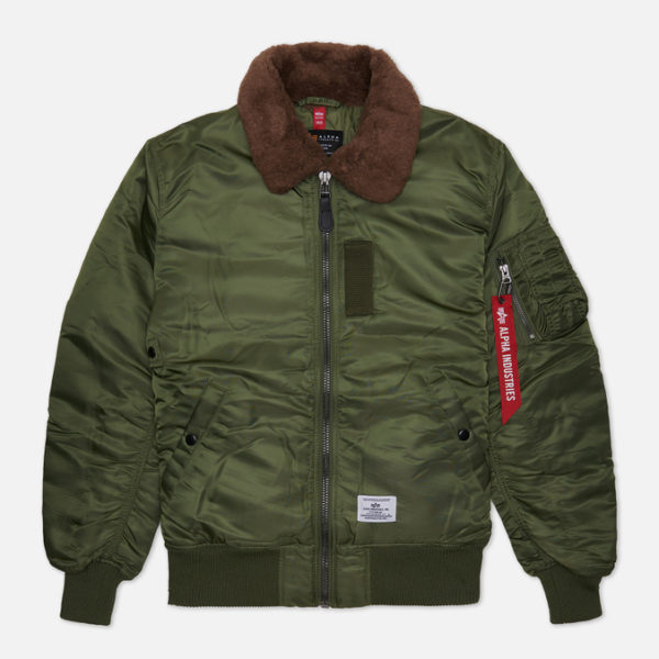 Мужская куртка бомбер Alpha Industries B-15 Mod Flight Faux Mouton Collar