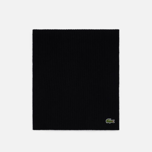 Шарф Lacoste Ribbed Wool Embroidered Crocodile
