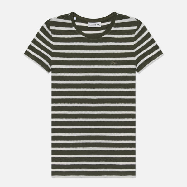 Женская футболка Lacoste Round Neck Striped